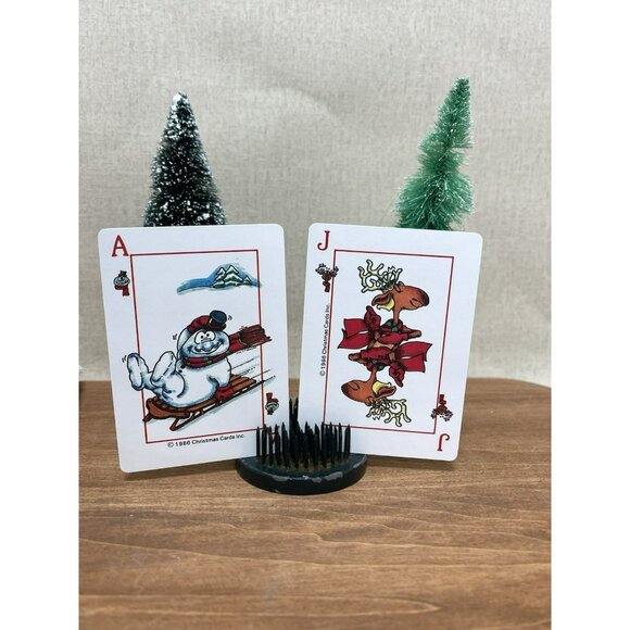 Vintage Christmas Playing Cards Trade Swap Cards Collectible 1988 Set Of 2 - Picture 4 of 7